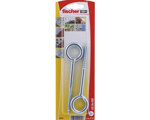 Holșuruburi cu ochi sudat Fischer GS 8x100 mm oțel zincat, 2 bucăți, pentru montaj schele