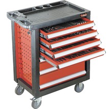 Dulap mobil echipat cu scule Mob TSG11-158 cu 7 sertare, 158 piese