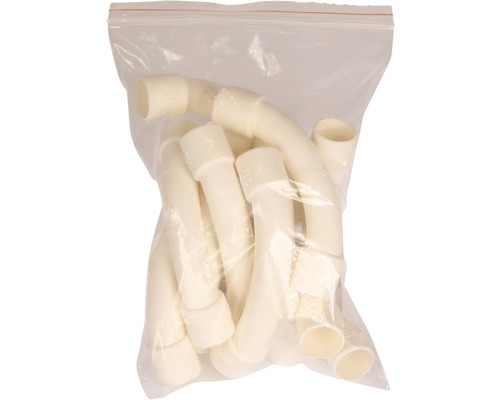 Țevi de sifon din plastic într-un ambalaj transparent.