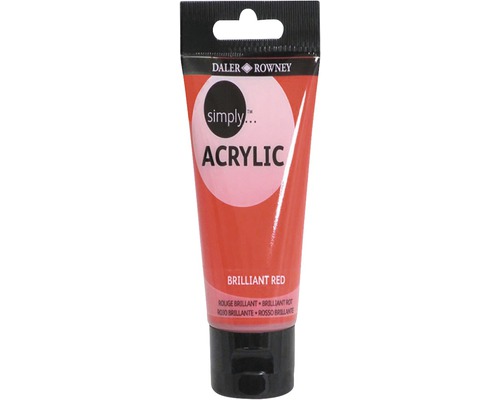 Culoare acrilică Simply Brilliant Red 250 ml Tub cu vopsea acrilică roșie