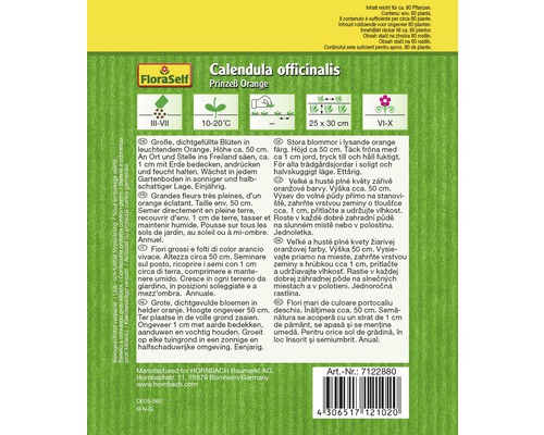 Pachet de semințe Calendula officinalis Prinzeß Orange