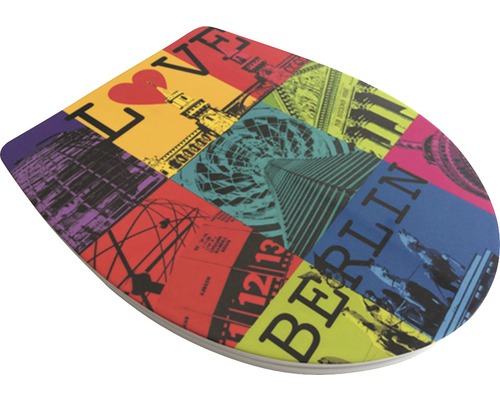 Scaun de toaletă cu motive urbane