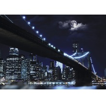 Fototapet hârtie Brooklyn Bridge albastru negru 254x184 cm