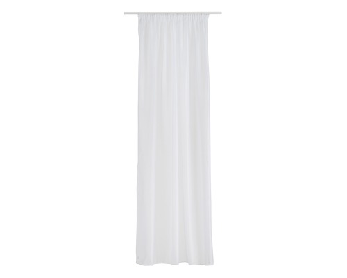 Perdea panou din material textil alb, cu bandă de prindere
