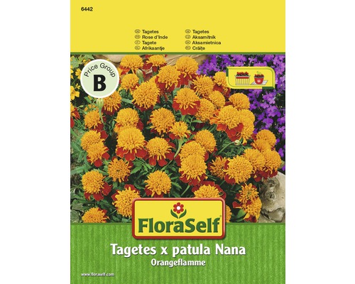 FloraSelf semințe de crăițe flacără portocalie "Tagetes x patula Nana"