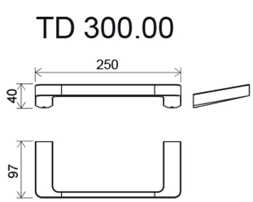 Desen tehnic al unui TD 300.00 cu indicații de dimensiuni