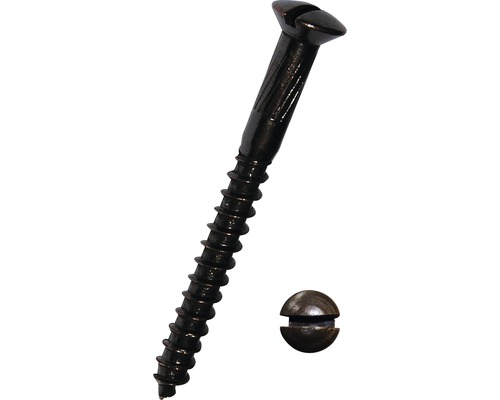 Șuruburi pentru lemn cu cap semibombat drept Dresselhaus 4x25 mm DIN95 alamă brunată, 200 bucăți Şurub cu crestătură și capac