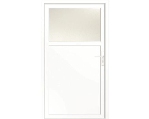 Ușă intrare secundară PVC Remscheid 98x198 cm dreapta Ușă de intrare laterală albă cu inserție de sticlă