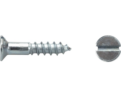 Șuruburi pentru lemn cu cap înecat drept Dresselhaus 2,5x10 mm DIN97 oțel zincat, 100 bucăți Șurub pentru lemn cu cap înecat și fantă