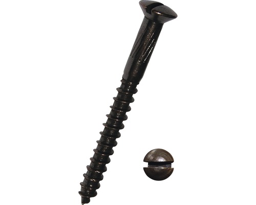 Șuruburi pentru lemn cu cap semibombat drept Dresselhaus 3,5x25 mm DIN95 alamă brunată, 200 bucăți Șurub pentru lemn cu fantă și capac