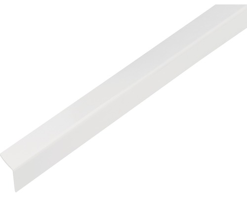 Cornier plastic Alberts 20x20x1,5 mm, lungime 1m, autoadeziv, alb Profil unghiular din plastic
