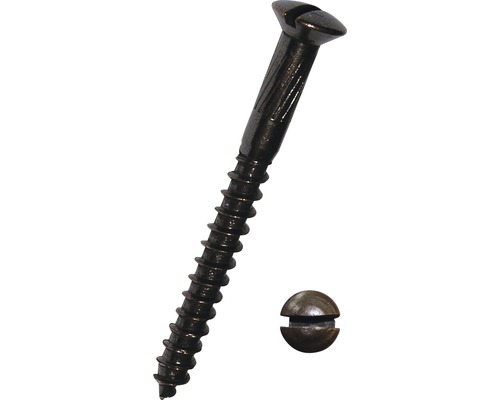 Șuruburi pentru lemn cu cap semibombat drept Dresselhaus 3,5x16 mm DIN95 alamă brunată, 200 bucăți Șurub cu fantă și capac