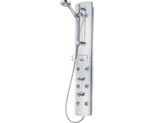 Panel de duș cu termostat Schulte D9671 41, aspect aluminiu-cromat