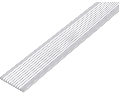 Platbandă aluminiu canelată Alberts 40x3 mm, lungime 1m, eloxat Bordură de finisare din aluminiu canelat