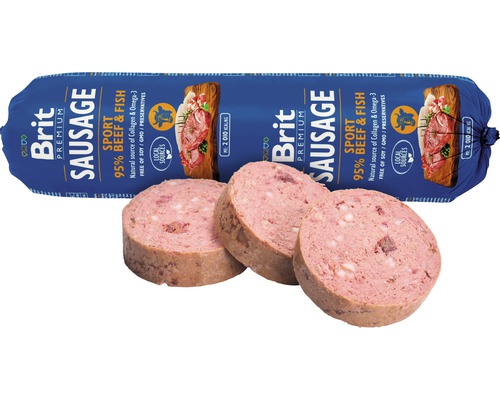 Cârnat Brit Premium cu vită și pește pentru câini