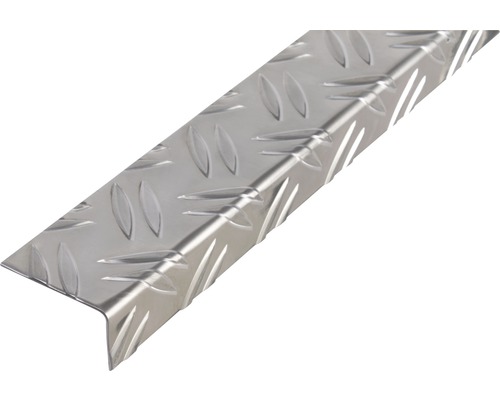 Cornier aluminiu Alberts 43,5x23,5x1,5 mm, lungime 2m, striat Profil unghiular din aluminiu cu model de tablă striată