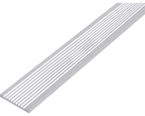 Platbandă aluminiu canelată Alberts 40x3 mm, lungime 1m Profil din aluminiu pentru marginea scărilor cu suprafață canelată