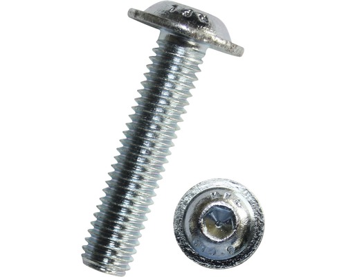 Șuruburi metrice cu cap semibombat și hexagon interior Dresselhaus 6x10 mm DIN7380-2 oțel zincat, 500 bucăți