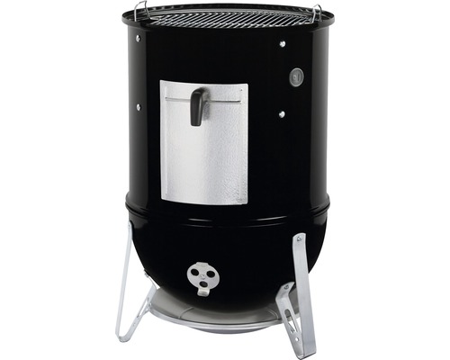 Grătar negru pe cărbune cu ușă și termometru