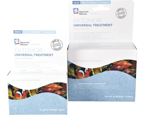 Aquarium Münster Ektomor Universal Treatment pentru tratarea bolilor peștilor, pachete de 100 de grame și 500 de grame