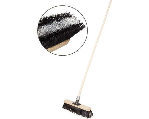 Mătură cu coadă de lemn și peri negri