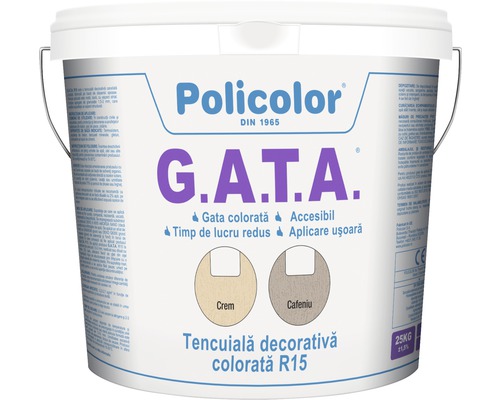 Tencuială decorativă colorată G.A.T.A. R15 crem 25 kg