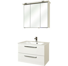 Set mobilier baie pelipal Kumba 77, incl. bază lavoar, lavoar și oglindă cu iluminare, alb-thumb-0