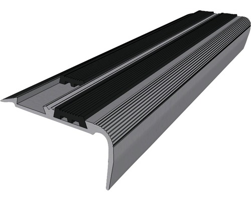 Profil aluminiu pentru trepte cu antiderapant 900x40,6x20 mm argintiu