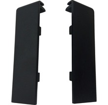 Capăt PVC pentru plintă mochetă 50 mm negru, 2 perechi/pachet-thumb-0