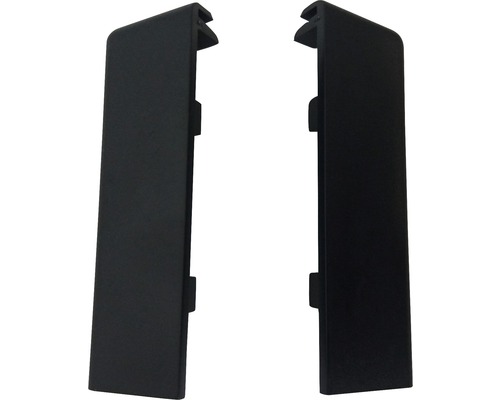 Capăt PVC pentru plintă mochetă 50 mm negru, 2 perechi/pachet-0