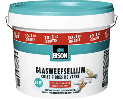 Adeziv pentru tapet din fibră de sticlă Bison 10 kg Găleată adeziv fibră de sticlă Bison cu 10 + 1 kilograme gratis