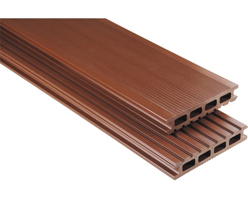 Profil WPC Konsta pentru terasă maro 26x145x1000 mm Două scânduri de terasă din WPC