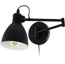Lumină de perete neagră pivotantă cu abajur