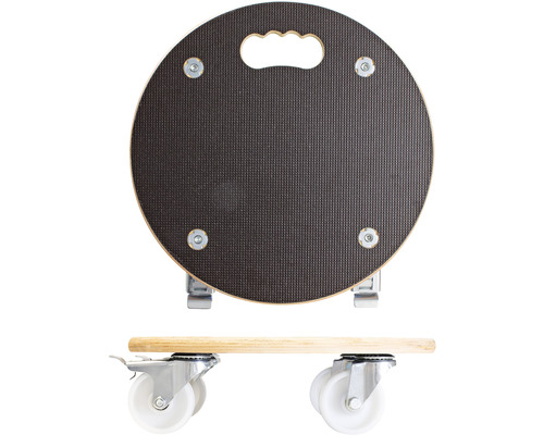 Taburet rotund de atelier cu mâner și role