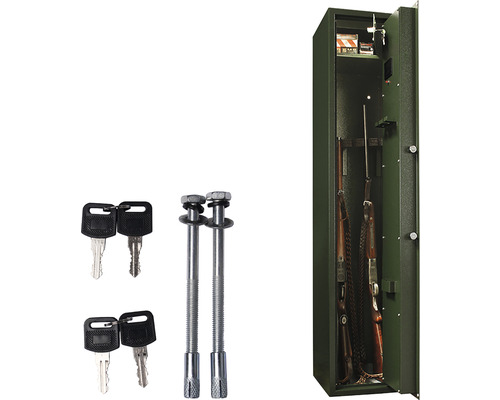 Dulap pentru arme cu arme, chei și material de fixare