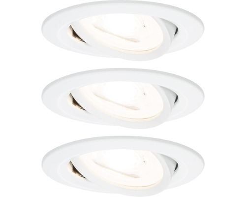 Spoturi LED încastrate Nova GU10 6,5W Ø84 mm, becuri LED incluse, alb mat, pachet 3 bucăți