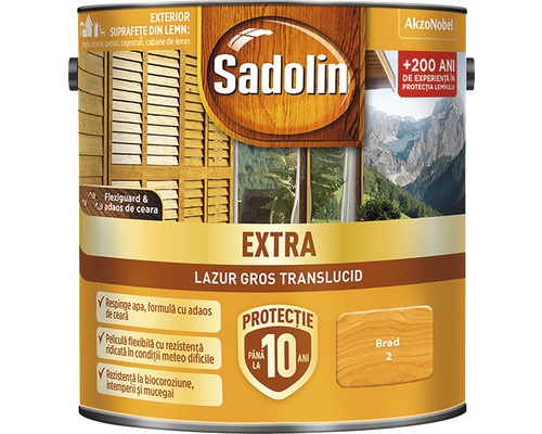 Lazură pentru lemn Sadolin Extra brad 2,5 l Cutie lazură pentru lemn de exterior, Sadolin