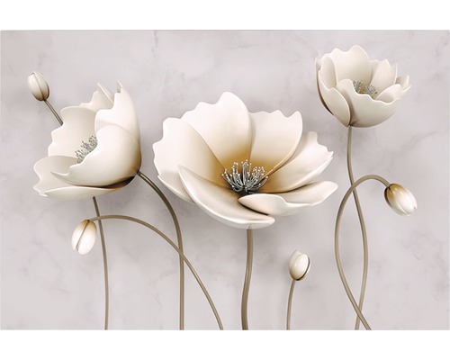 Tablou canvas Flori albe 95x150 cm