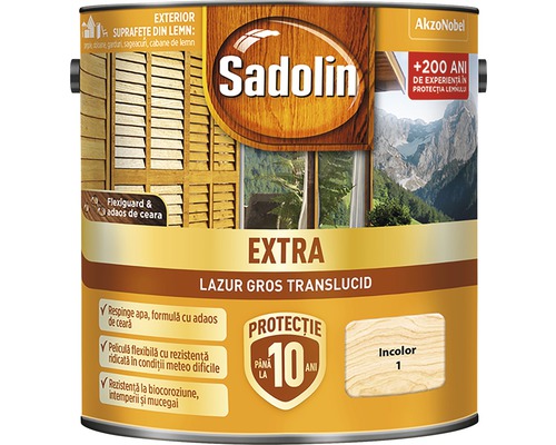 Lazură pentru lemn Sadolin Extra incolor 2,5 l-0