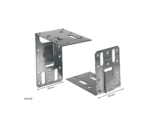 Două console metalice cu găuri pentru fixare.