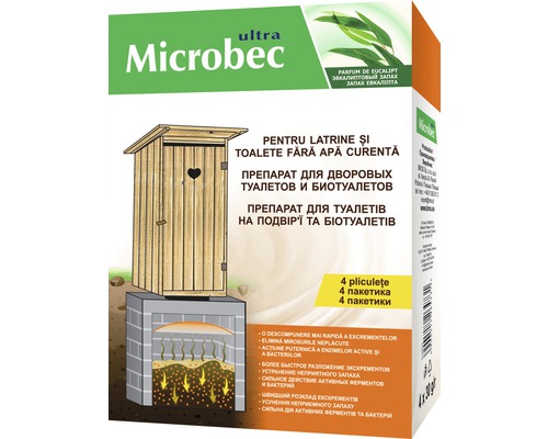 Pulbere Microbec pentru WC fără apă caldă 4x30 grame