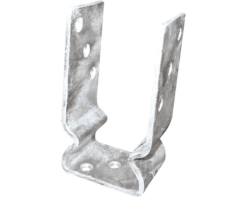 Suport stâlp tip U Kaiserthal 71x150 mm, oțel inoxidabil, fixare în șuruburi Suport metalic pentru stâlp cu găuri de fixare