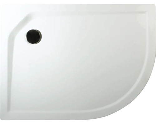 Cădiță duș asimetrică Schulte D20009, 75x90 cm, acril alb, incl. picioare pentru cadă și sifon scurgere