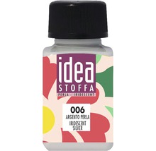 Flacon cu vopsea de textile argintie sidefată