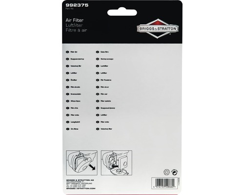 Ambalaj filtru de aer Briggs & Stratton