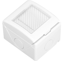 Cutie de joncțiune albă cu inserție de grilă transparentă pentru instalații electrice