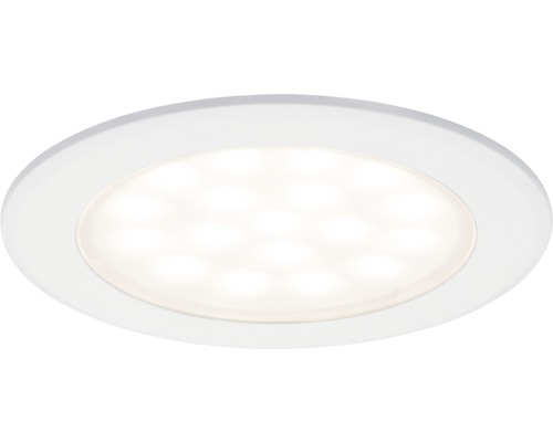 Spot LED încastrat Paulmann 2,5W 225 lumeni, 3000K, Ø65 mm, alb mat, pentru montaj în mobilier, pachet 2 bucăți