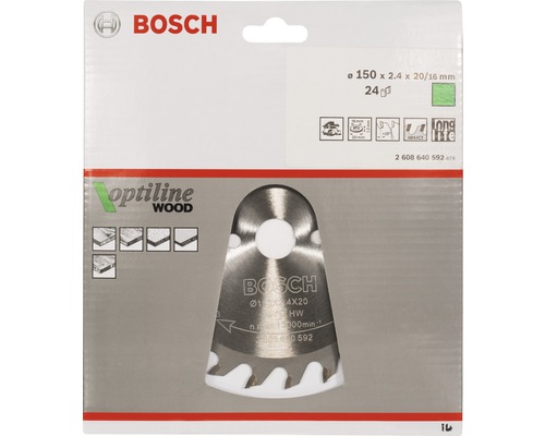 Pânză de ferăstrău cu imersie Bosch Optiline Wood cu un diametru de 150 milimetri