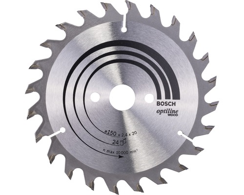Disc fierăstrău circular Bosch Zubehör Optiline Wood Ø150x2,4x20 mm 24 dinți Disc circular pentru lemn cu 24 de dinți