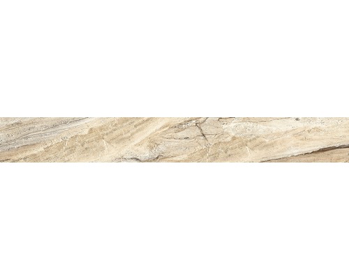 Contratreaptă gresie rectificată Irno Beige 17x120 cm Placă decorativă cu aspect de marmură